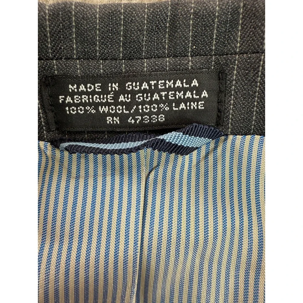 Tommy Hilfiger Men's Gray Pinstripe Wool Blazer Jacket‎ Size L46